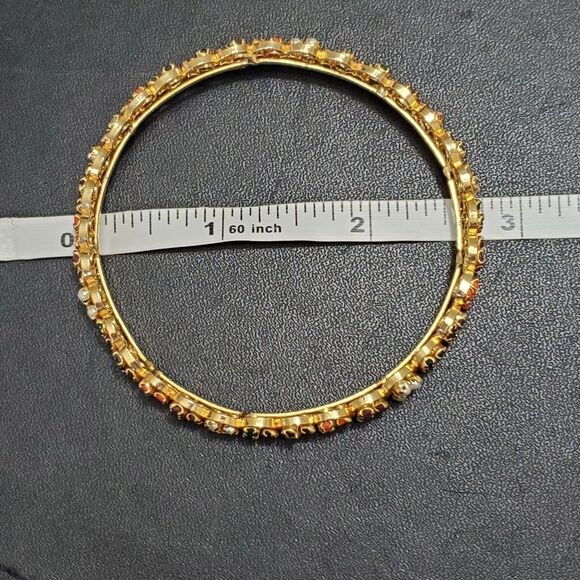 **Sale** Gold tone multicolored rhinestone bangle bracelet - Picture 8 of 8